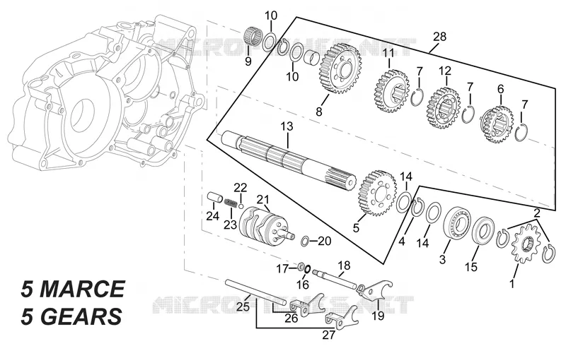 Arbre secondaire - 5 GEARS
