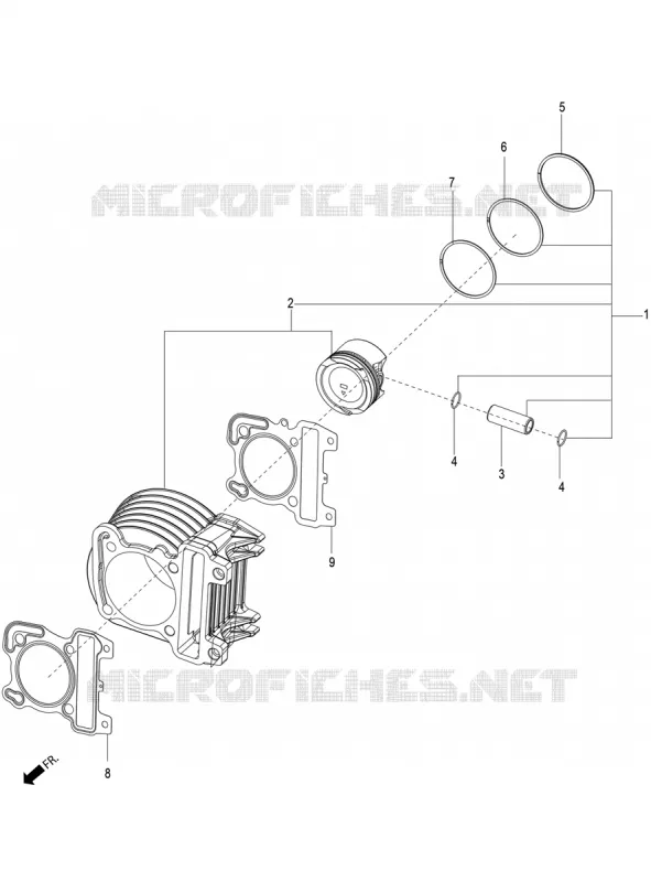 Groupe cylindre-piston-axe