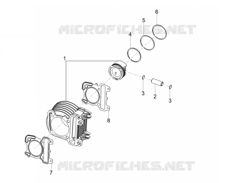 Groupe cylindre-piston-axe