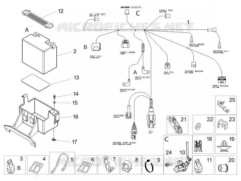 Circuit electrique arrière