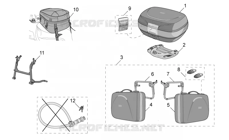 Acc.-Top cases, valises lat varié