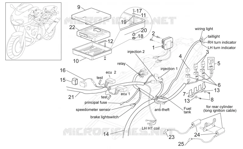 Circuit electrique arrière