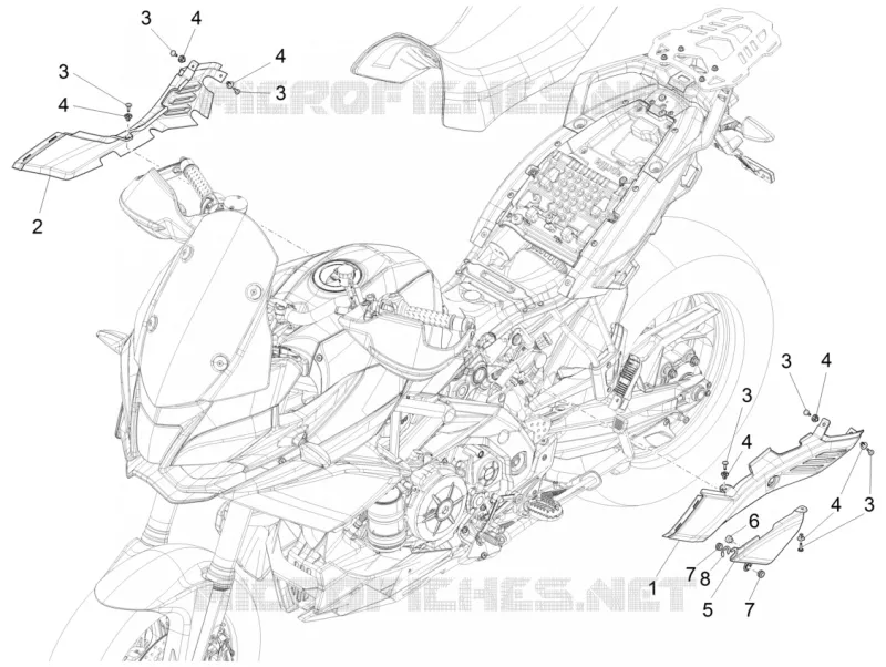 Carrosserie centrale Aprilia APRILIA-MOTORCYCLES 1200 CAPONORD 2016  Caponord