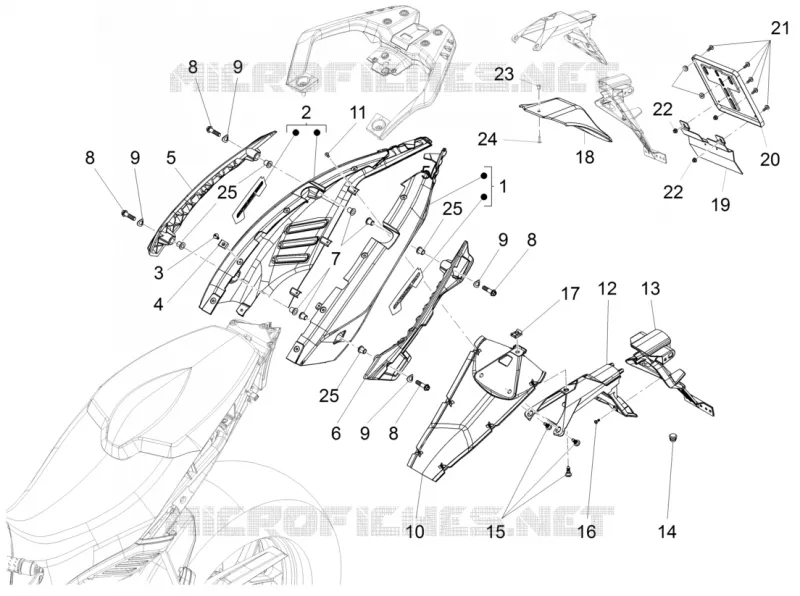 Carrosserie posterieure Aprilia APRILIA-MOTORCYCLES 1200 CAPONORD 2014  Caponord