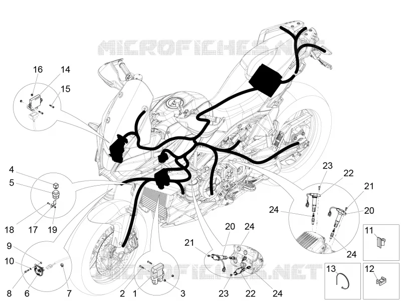 Circuit electrique AV Aprilia APRILIA-MOTORCYCLES 1200 CAPONORD 2015  Caponord
