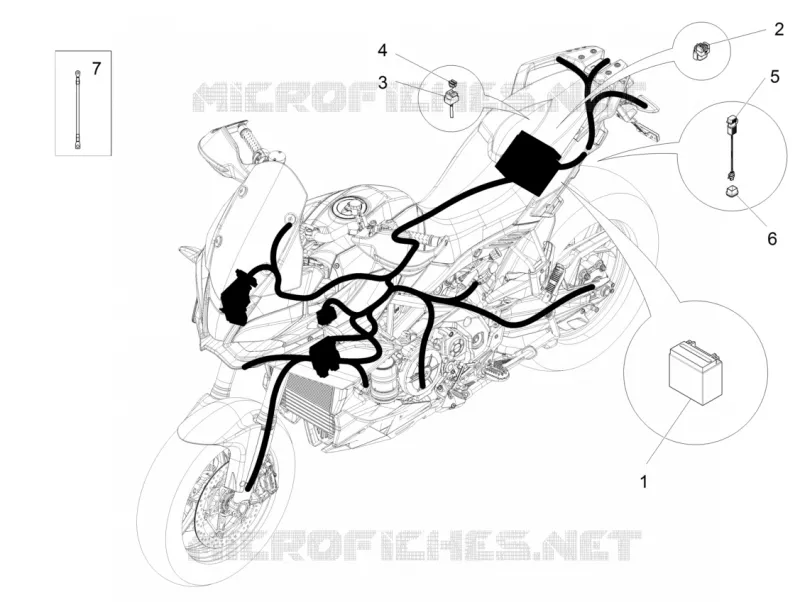 Circuit electrique arrière Aprilia APRILIA-MOTORCYCLES 1200 CAPONORD 2014  Caponord