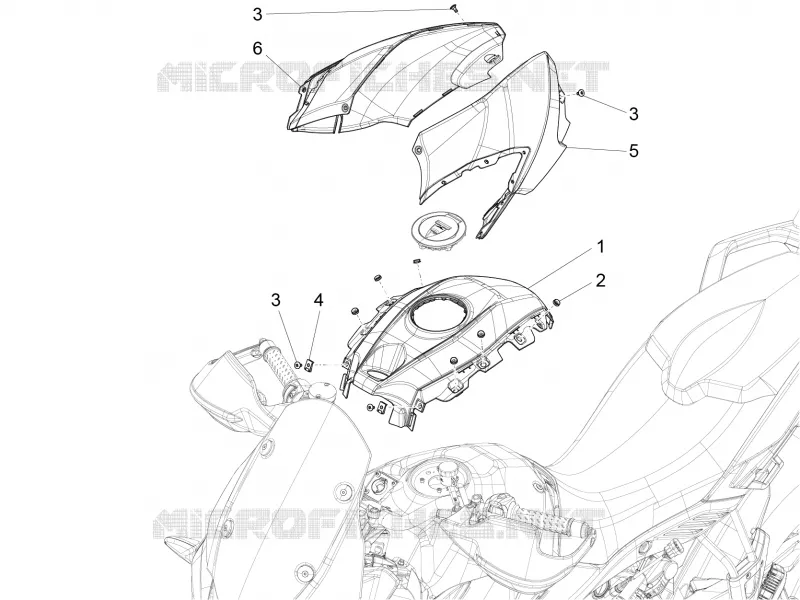 Couvre-réservoir Aprilia APRILIA-MOTORCYCLES 1200 CAPONORD 2016  Caponord