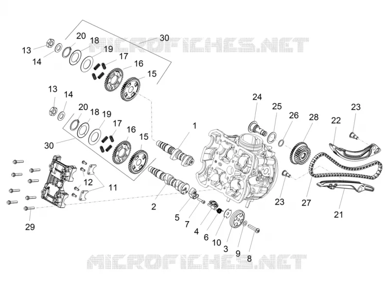 Distribution cylindre avant Aprilia APRILIA-MOTORCYCLES 1200 CAPONORD 2015  Caponord
