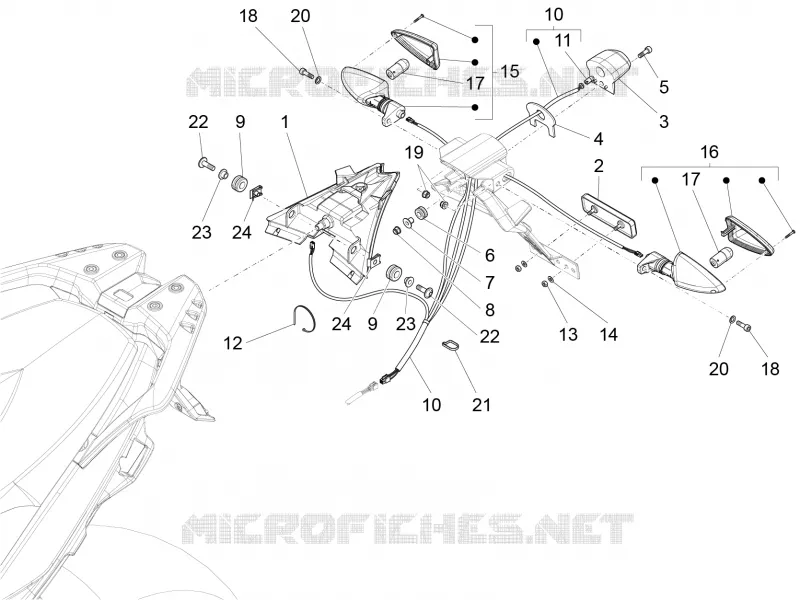 Feux arriere Aprilia APRILIA-MOTORCYCLES 1200 CAPONORD 2015  Caponord