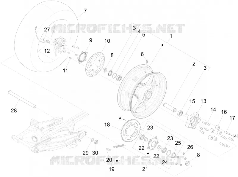 Roue arrière Aprilia APRILIA-MOTORCYCLES 1200 CAPONORD 2014  Caponord