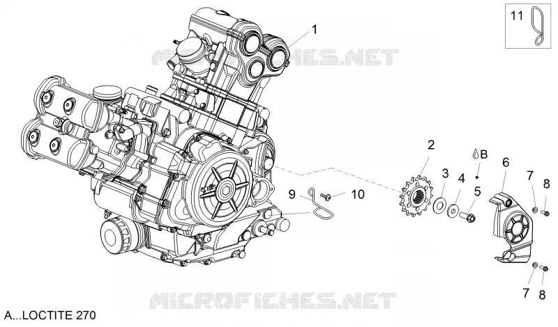 Moteur-Groupe complementaire Aprilia APRILIA-MOTORCYCLES 1200 CAPONORD 2015  Caponord Carabinieri