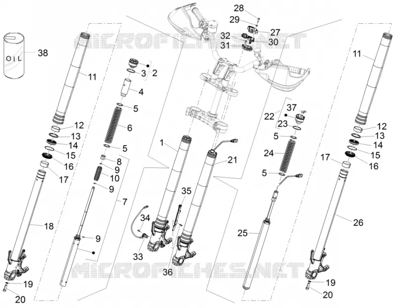 Front fork Dynamic Damping Sachs Aprilia APRILIA-MOTORCYCLES 1200 CAPONORD 2016  Caponord Rally