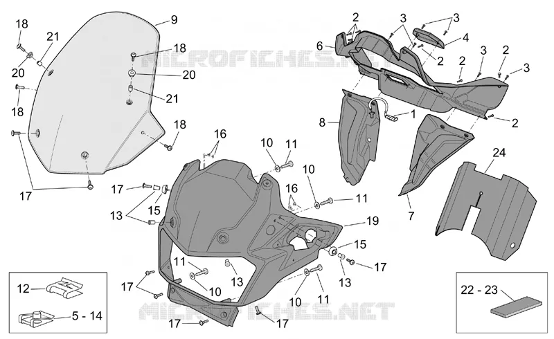 Carrosserie av. I - STANDARD Aprilia APRILIA-MOTORCYCLES 1000 CAPONORD 2001  ETV Capo Nord