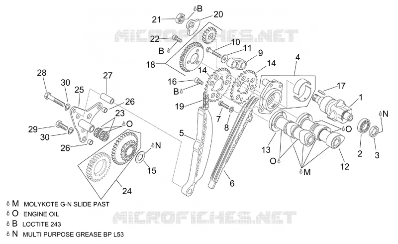 Distribution cylindre arrière Aprilia APRILIA-MOTORCYCLES 1000 CAPONORD 2001  ETV Capo Nord