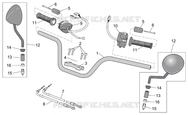 Guidon STANDARD Aprilia APRILIA-MOTORCYCLES 1000 CAPONORD 2001  ETV Capo Nord