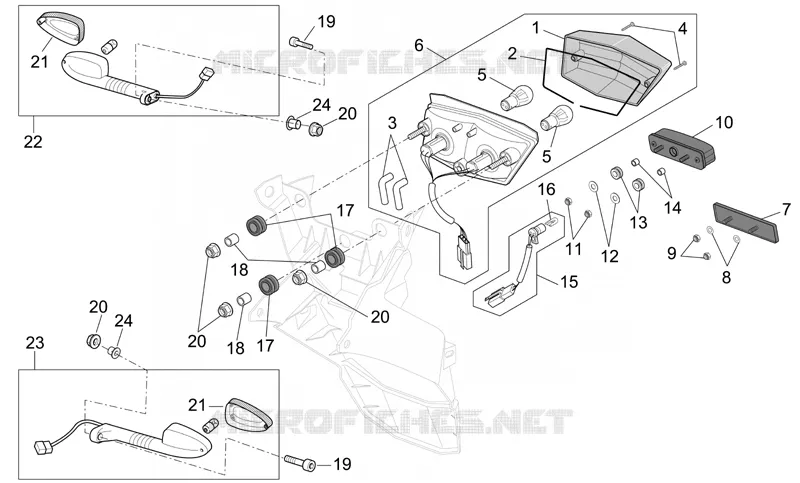Feux arriere Aprilia APRILIA-MOTORCYCLES 1000 CAPONORD 2005  ETV Capo Nord
