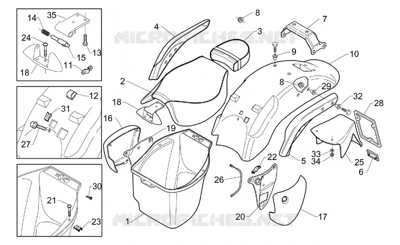 Carrosserie posterieure Aprilia APRILIA-MOTORCYCLES 125 CLASSIC 1996  Classic