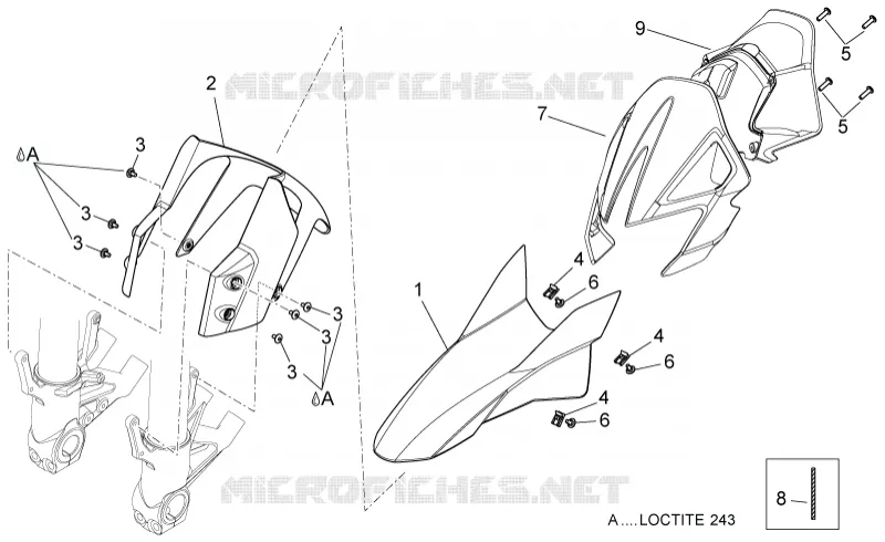 Carrosserie av. - Garde-boue AV Aprilia APRILIA-MOTORCYCLES 1200 DORSODURO 2011  Dorsoduro