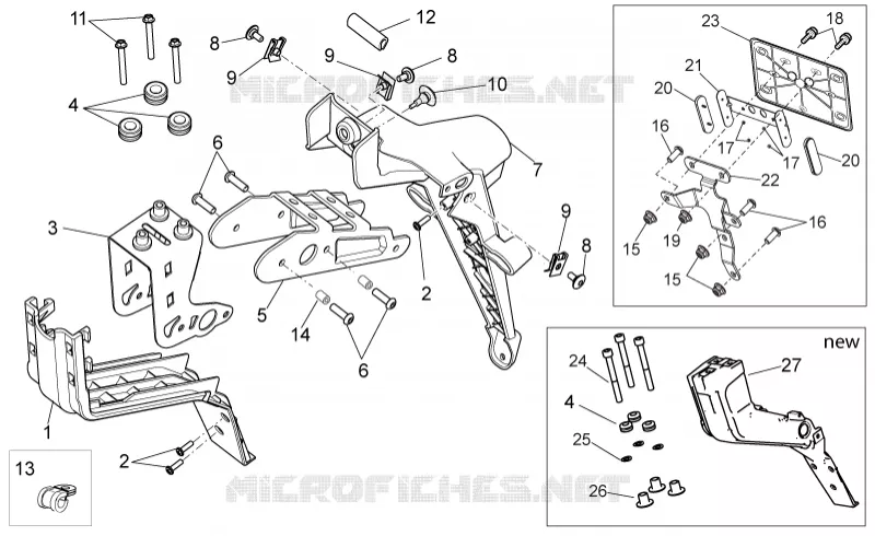 Carrosserie posterieure III Aprilia APRILIA-MOTORCYCLES 1200 DORSODURO 2014  Dorsoduro