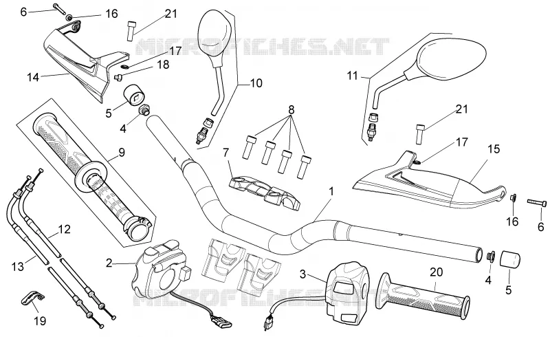 Guidon - Commandes Aprilia APRILIA-MOTORCYCLES 1200 DORSODURO 2016  Dorsoduro