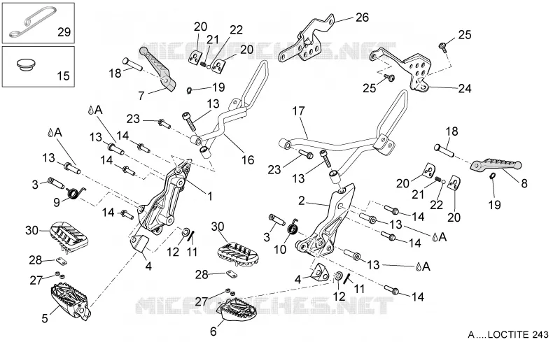 Repose-Pieds Aprilia APRILIA-MOTORCYCLES 1200 DORSODURO 2012  Dorsoduro
