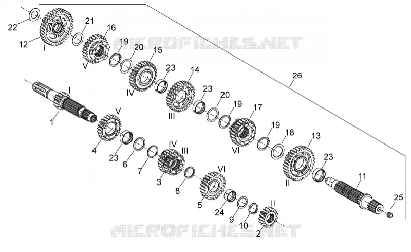 Boîte de vitesses Aprilia APRILIA-MOTORCYCLES 750 DORSODURO 2009  Dorsoduro ABS