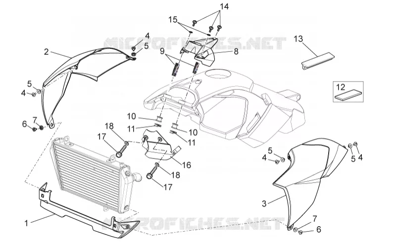 Carrosserie centrale Aprilia APRILIA-MOTORCYCLES 750 DORSODURO 2011  Dorsoduro ABS