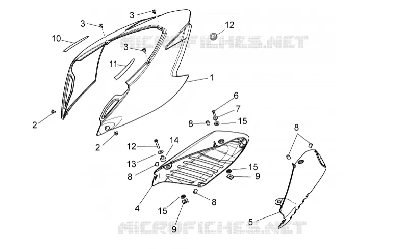 Carrosserie posterieure II Aprilia APRILIA-MOTORCYCLES 750 DORSODURO 2015  Dorsoduro ABS