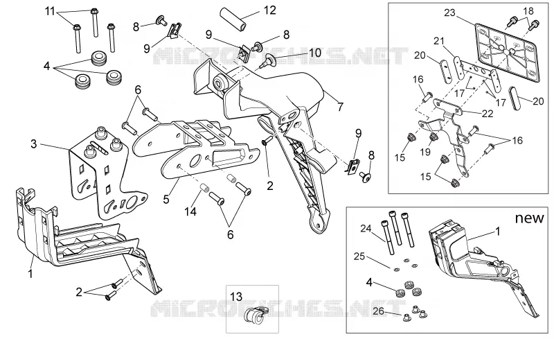 Carrosserie posterieure III Aprilia APRILIA-MOTORCYCLES 750 DORSODURO 2009  Dorsoduro ABS