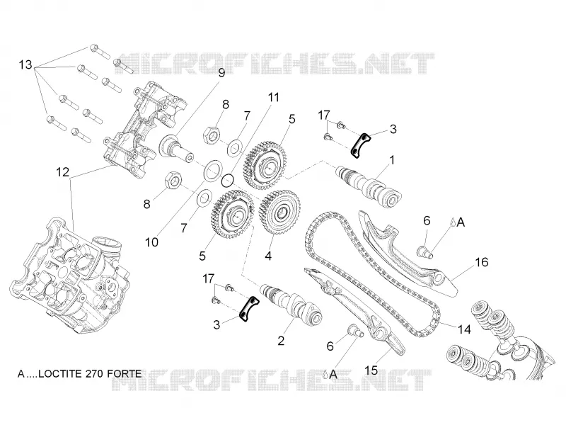 Distribution cylindre avant Aprilia APRILIA-MOTORCYCLES 750 DORSODURO 2016  Dorsoduro ABS