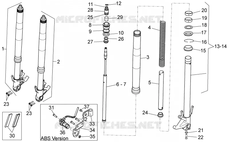 Fourche AV Aprilia APRILIA-MOTORCYCLES 750 DORSODURO 2008  Dorsoduro ABS