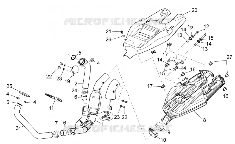 Groupe echappement Aprilia APRILIA-MOTORCYCLES 750 DORSODURO 2011  Dorsoduro ABS