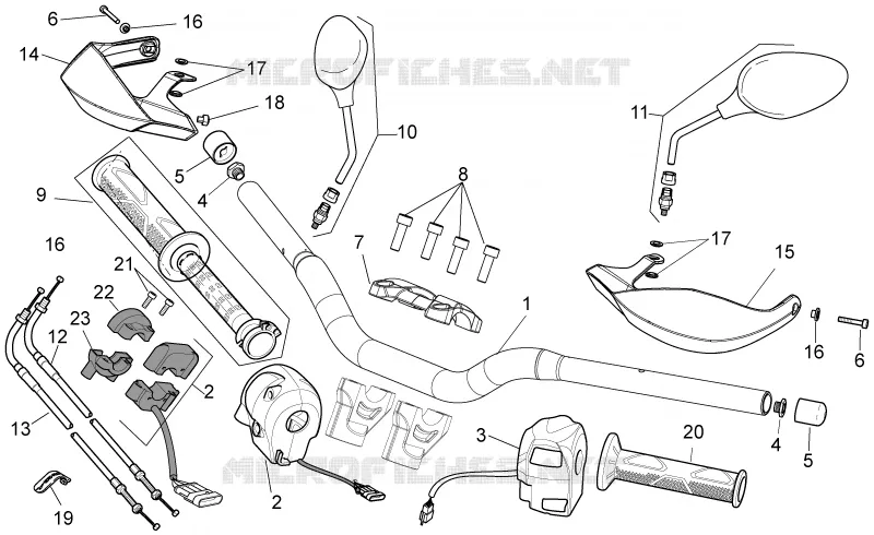 Guidon - Commandes Aprilia APRILIA-MOTORCYCLES 750 DORSODURO 2008  Dorsoduro ABS