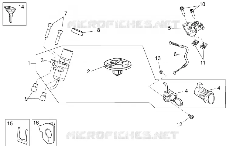 Kit serrure Aprilia APRILIA-MOTORCYCLES 750 DORSODURO 2012  Dorsoduro ABS