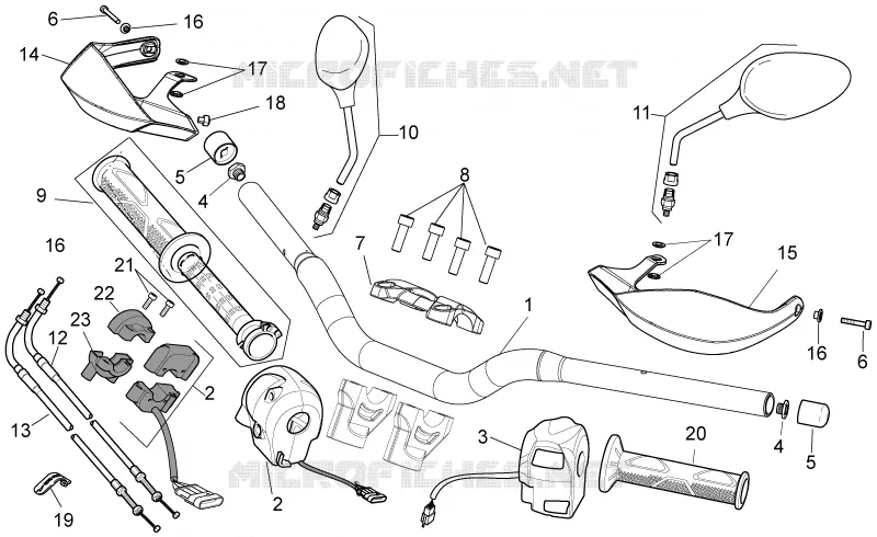 Guidon - Commandes Aprilia APRILIA-MOTORCYCLES 750 DORSODURO 2015  Dorsoduro ABS