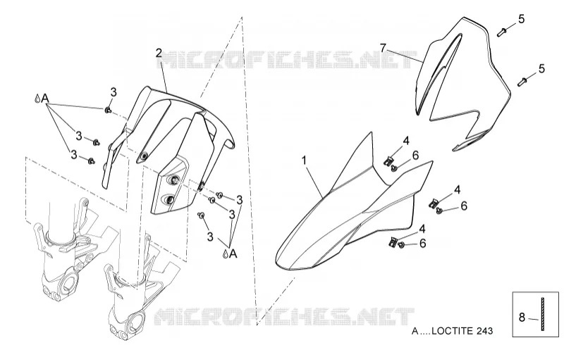 Carrosserie av. - Garde-boue AV Aprilia APRILIA-MOTORCYCLES 750 DORSODURO 2011  Dorsoduro Factory ABS