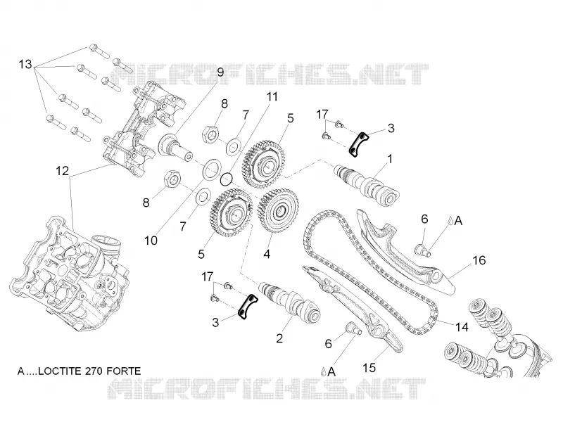 Distribution cylindre avant Aprilia APRILIA-MOTORCYCLES 750 DORSODURO 2011  Dorsoduro Factory ABS