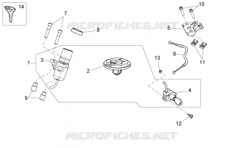 Kit serrure Aprilia APRILIA-MOTORCYCLES 750 DORSODURO 2010  Dorsoduro Factory ABS