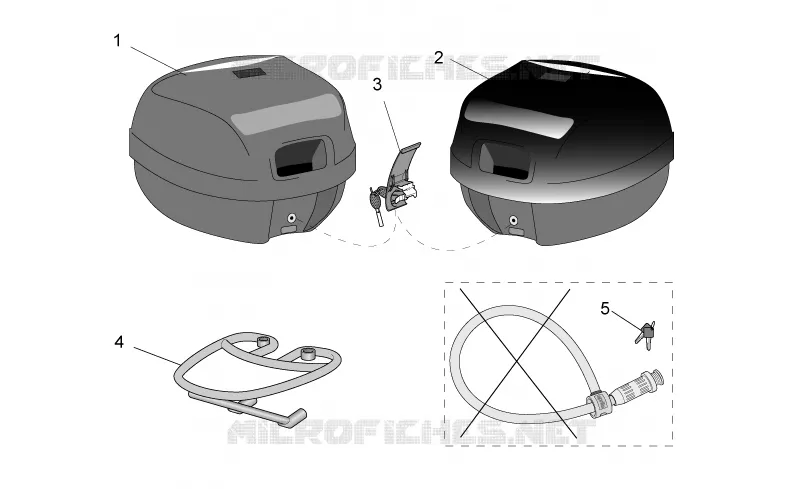 Acc. - Top cases, valises lat Aprilia APRILIA-SCOOTER 150 LEONARDO 1996  Leonardo