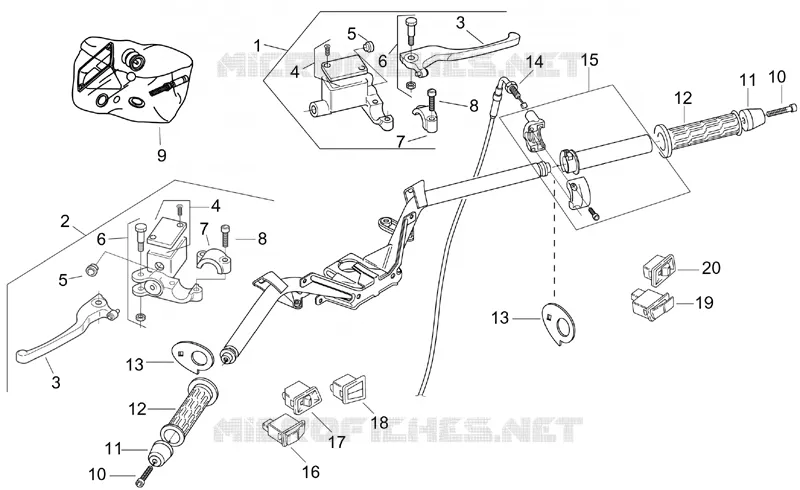 Commandes Aprilia APRILIA-SCOOTER 150 LEONARDO 2001  Leonardo