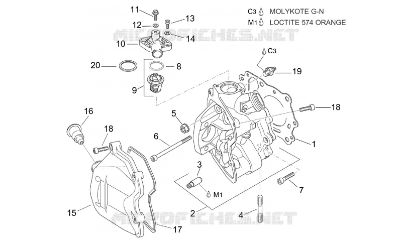 Culasse Aprilia APRILIA-SCOOTER 150 LEONARDO 2001  Leonardo