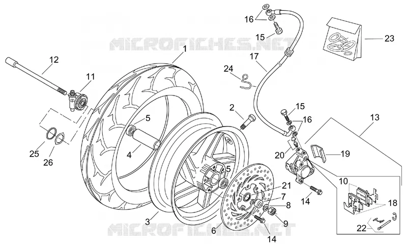 Roue AV Aprilia APRILIA-SCOOTER 125 LEONARDO 2000  Leonardo