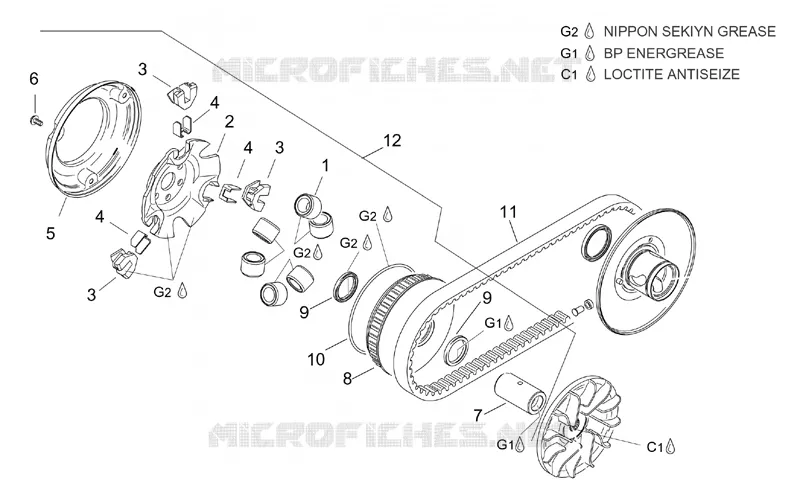 Transmission prim. Aprilia APRILIA-SCOOTER 150 LEONARDO 2000  Leonardo