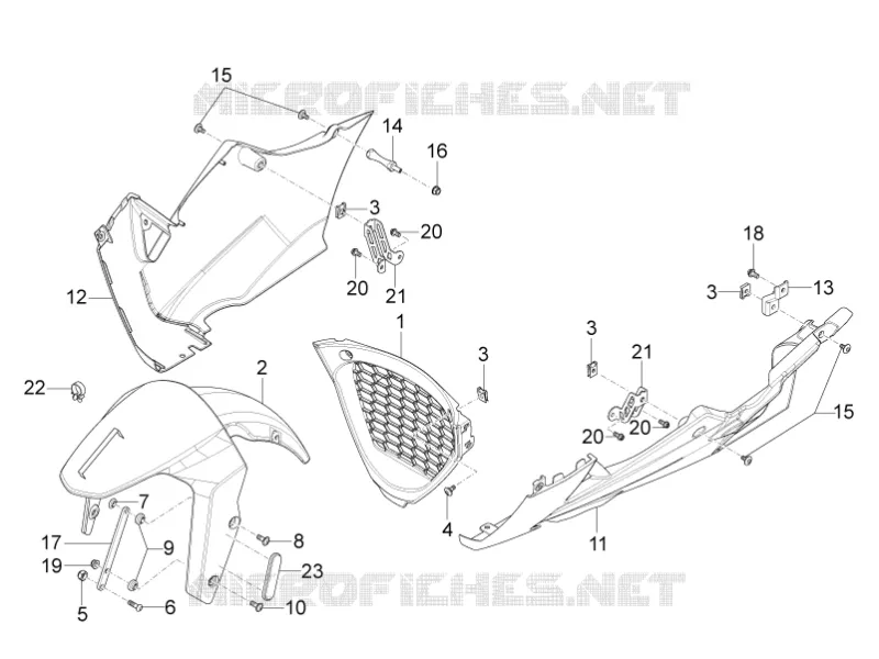 Garde-boue Av.-Embasement Aprilia APRILIA-MOTORCYCLES 125 RS 2017  RS 125 REPLICA 4T ABS E4