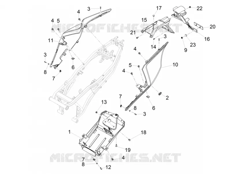 Carrosserie posterieure Aprilia APRILIA-MOTORCYCLES 125 RS 2017  RS 125 REPLICA 4T ABS E4