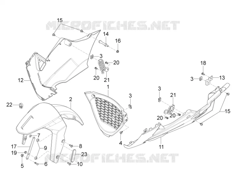 Garde-boue Av.-Embasement Aprilia APRILIA-MOTORCYCLES 125 RS 2017  RS 125 REPLICA 4T ABS E4