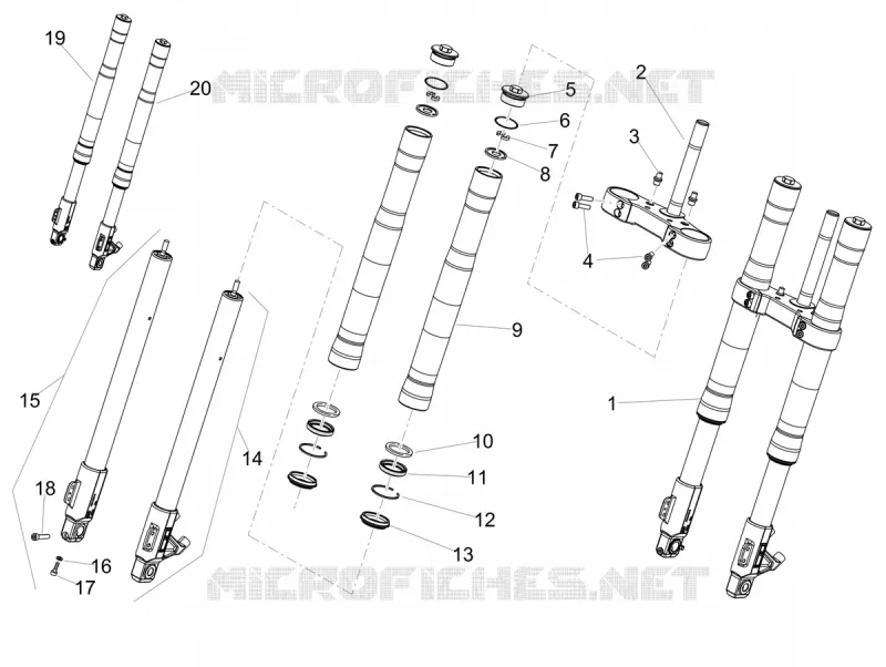 Fourche Av. Ming Xing Aprilia APRILIA-MOTORCYCLES 50 RS4 2018  RS4 50 2T E4
