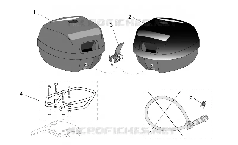 Acc. - Top cases, valises lat Aprilia APRILIA-SCOOTER 250 LEONARDO 2000  Leonardo (engine Yamaha)