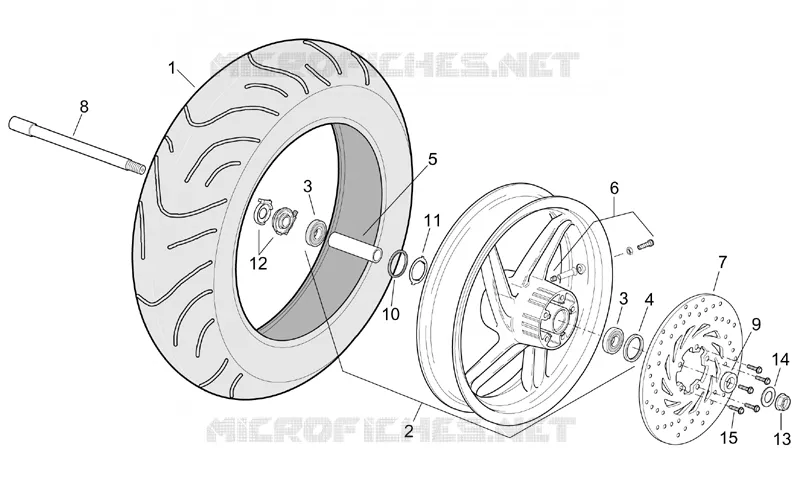 Roue Av. Aprilia APRILIA-SCOOTER 250 LEONARDO 2001  Leonardo (engine Yamaha)