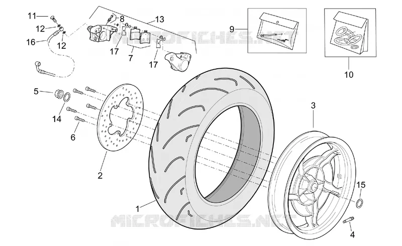 Roue arrière - Pince AR Aprilia APRILIA-SCOOTER 250 LEONARDO 2001  Leonardo (engine Yamaha)